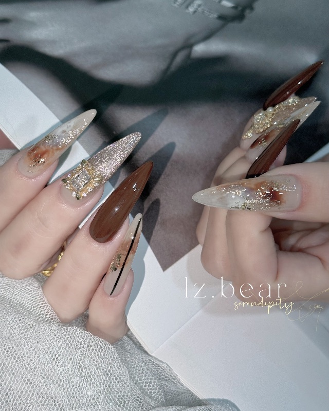 秋冬暈染🍂，美甲作品