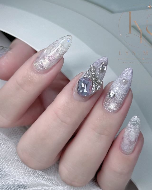蕾絲醋酸✨，美甲作品照片 2