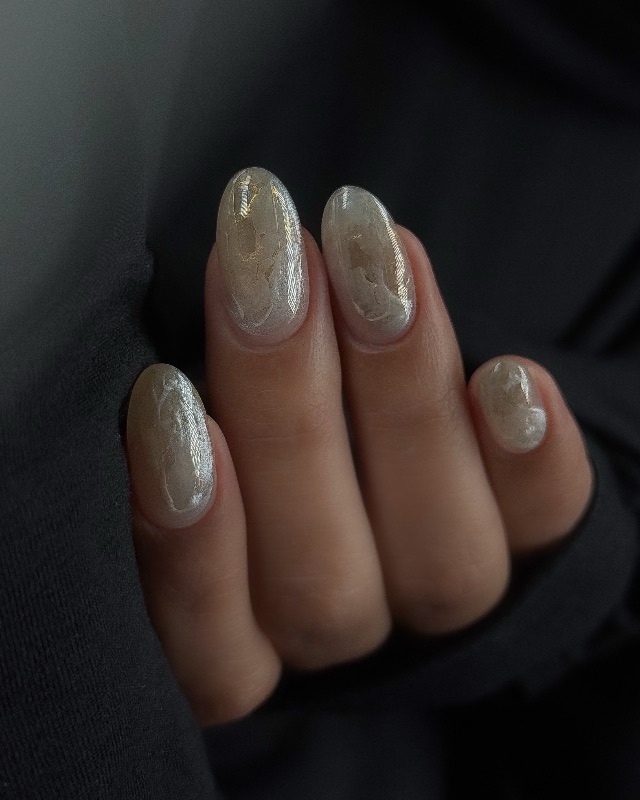 珠光流動，美甲作品
