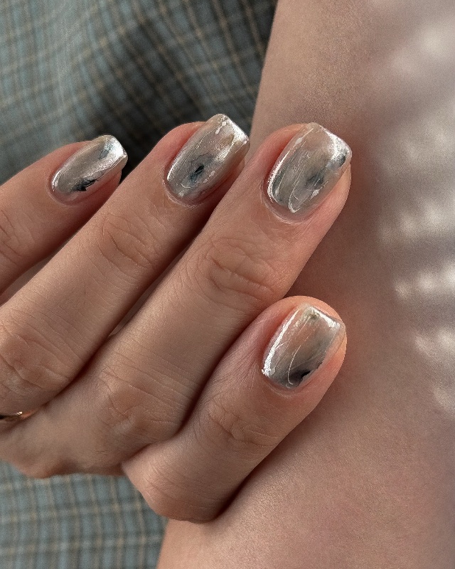 冷冽貝殼，美甲作品
