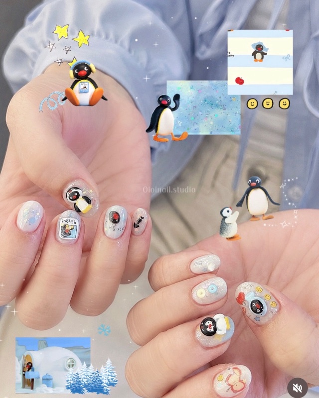 Pinguuuu🐧,美甲作品