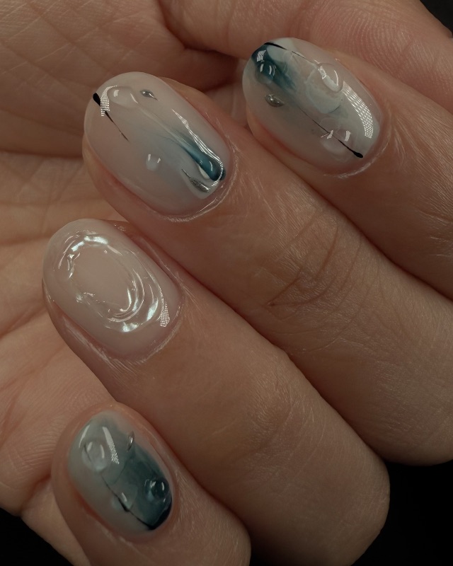 海水🌊，美甲作品照片 3