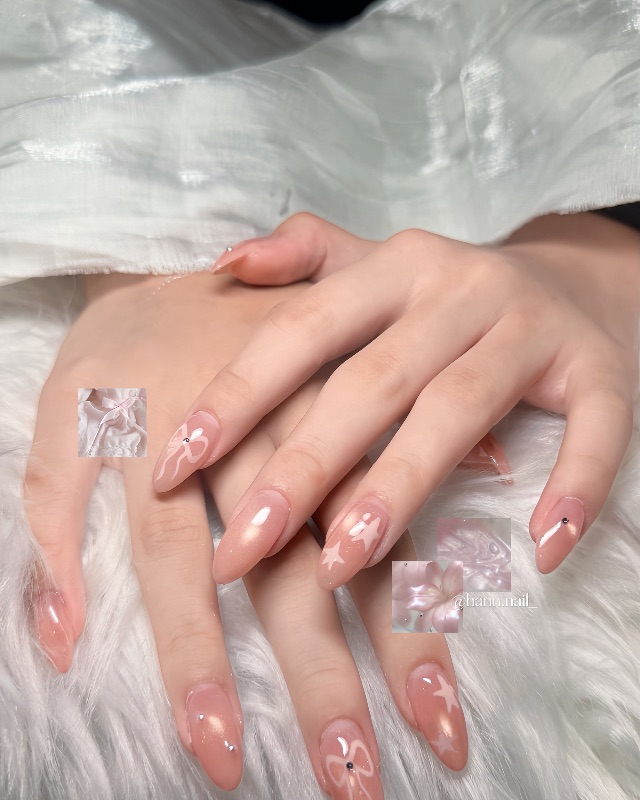 粉嫩小貓🐱，美甲作品照片 2