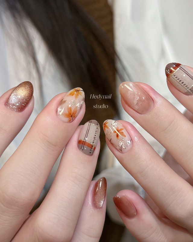 小楓葉🍁,美甲作品