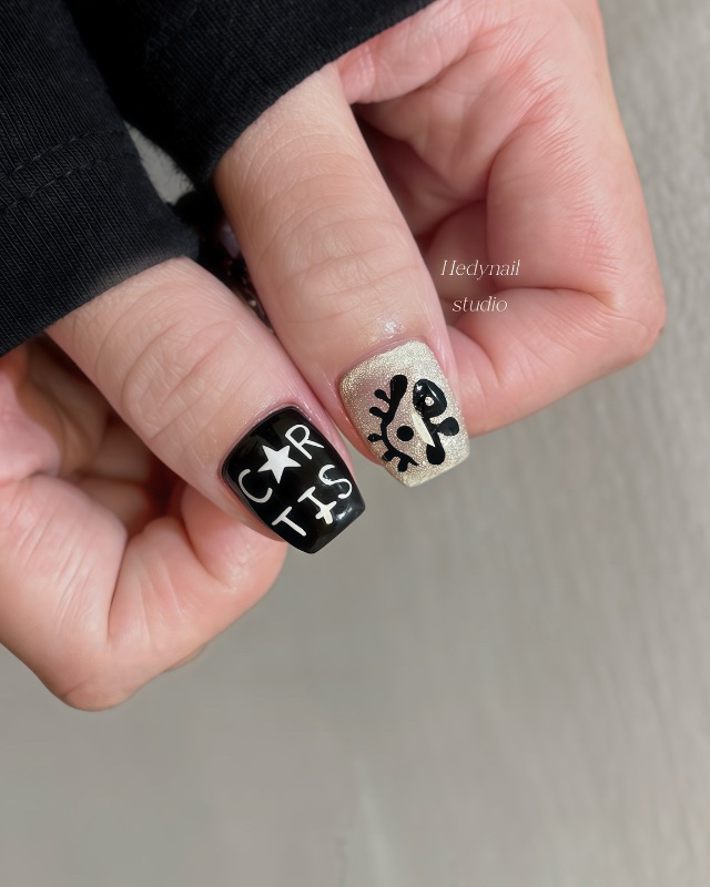🤍CORTIS應援甲🖤，美甲作品照片 2