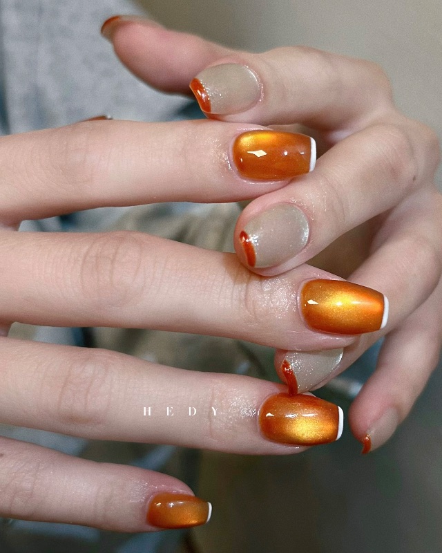 橘子汽水🍊，美甲作品