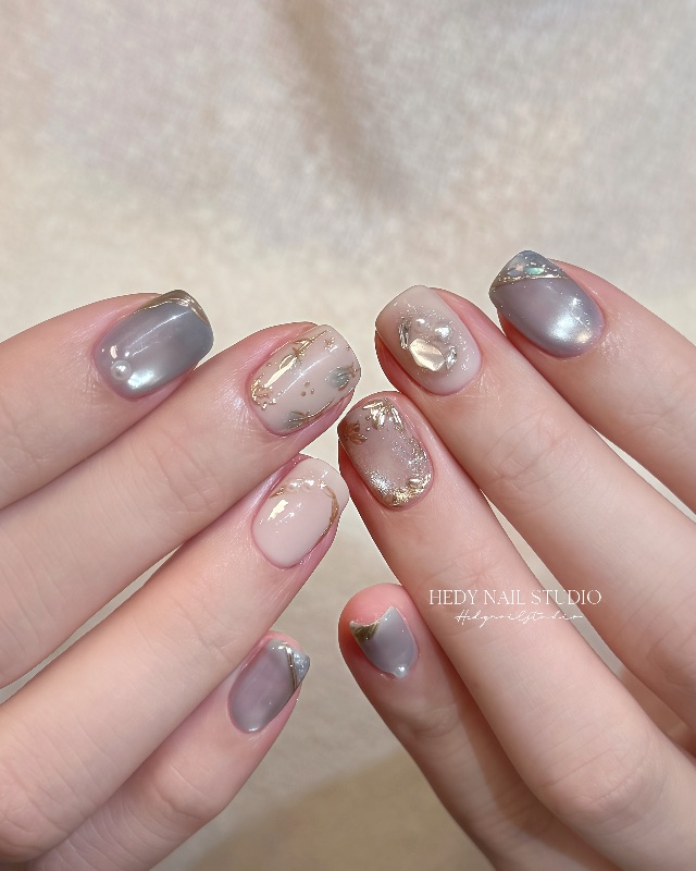 霧藍˖ ࣪⊹🩵，美甲作品照片 2