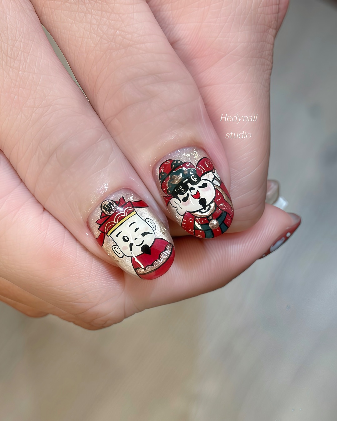 財神爺報到🧧，美甲作品