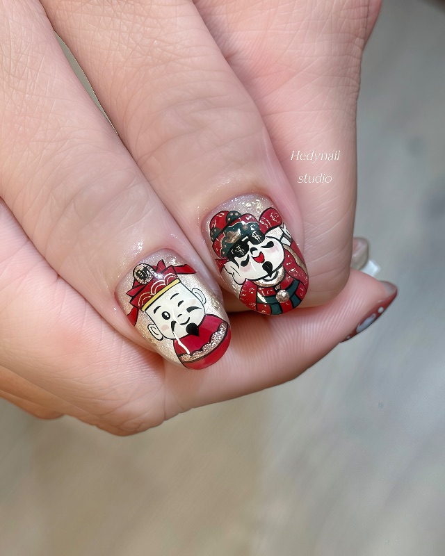 財神爺報到🧧，美甲作品