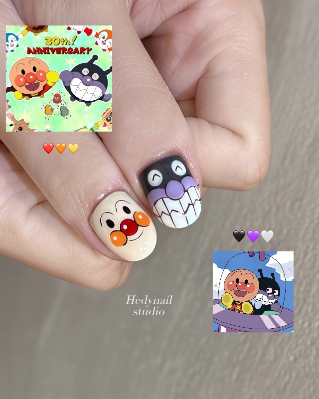 ❤️🧡麵包超人🍞💛💚，美甲作品照片 2