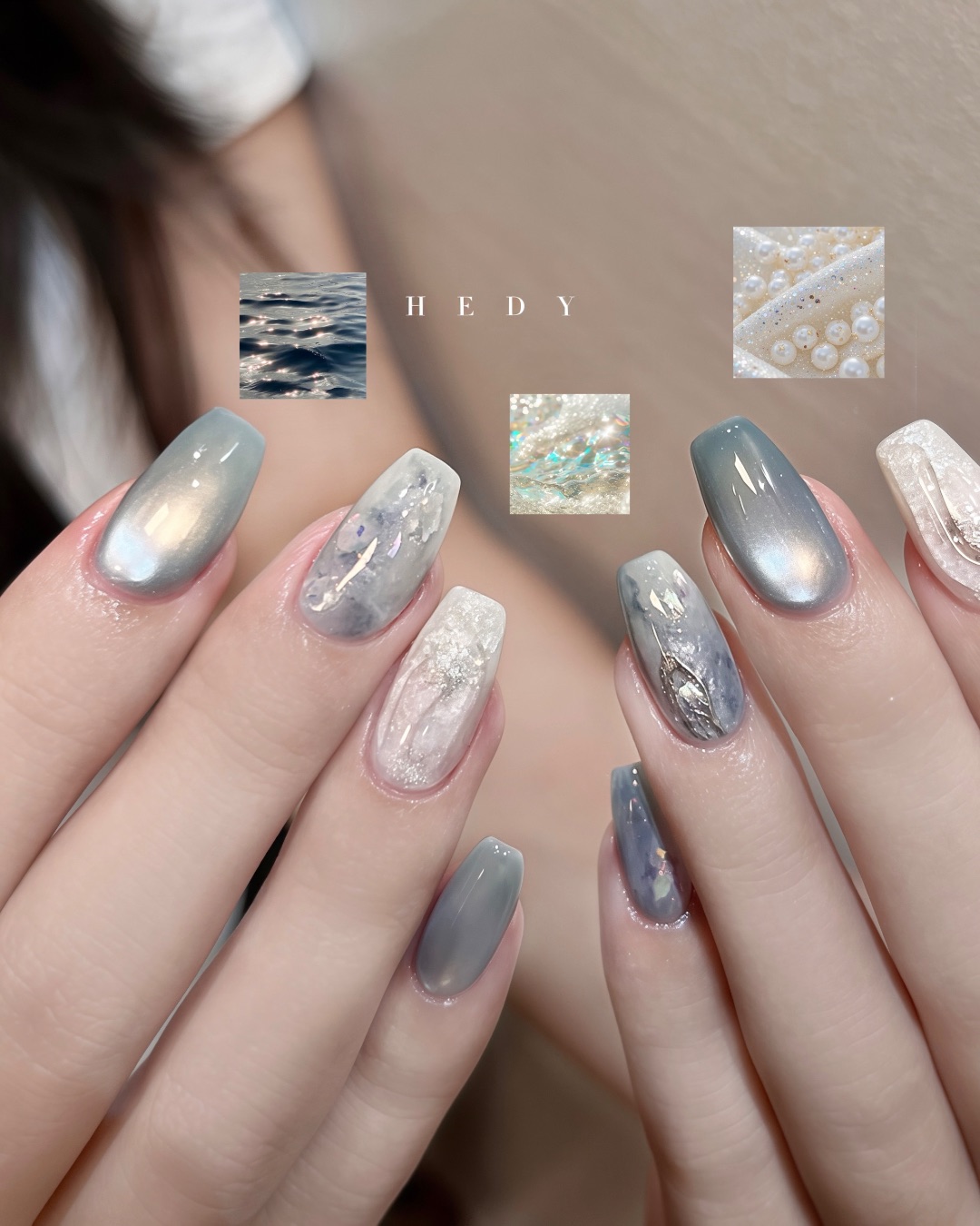 波光粼粼🫧✨，美甲作品