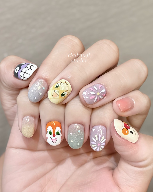 ❤️🧡麵包超人🍞💛💚，美甲作品照片 3