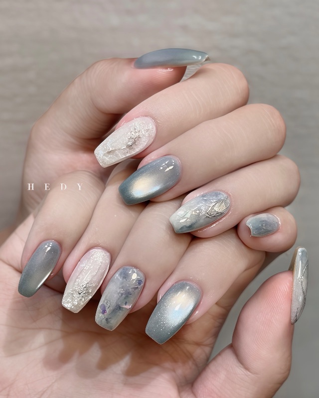 波光粼粼🫧✨，美甲作品照片 3