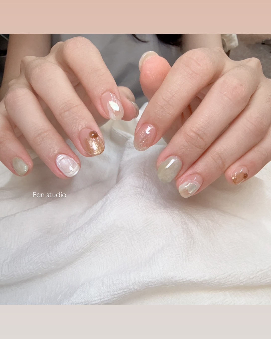 奶油融金，美甲作品