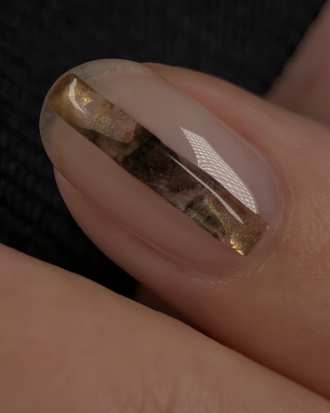 黑與金，美甲作品