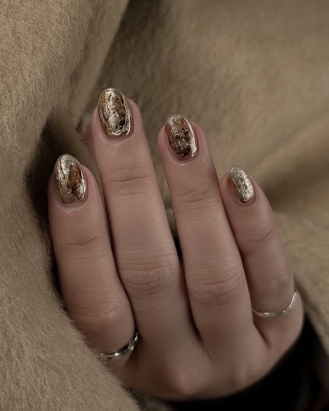 霧金琥珀，美甲作品照片 3