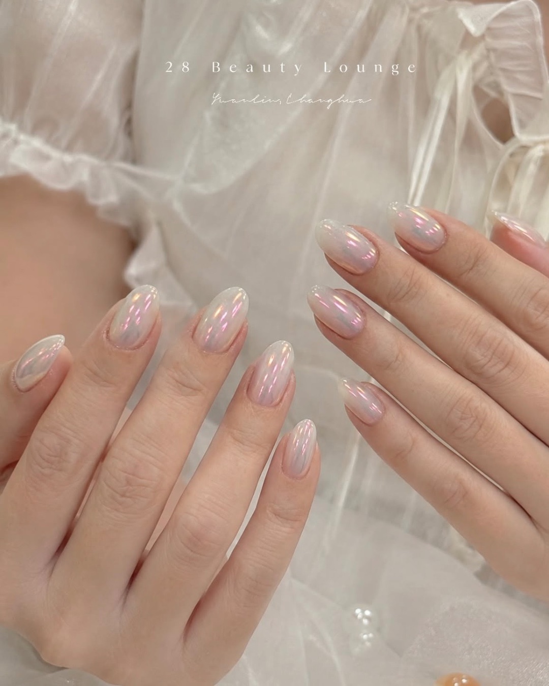 ⊹₊彩虹千金光，美甲作品