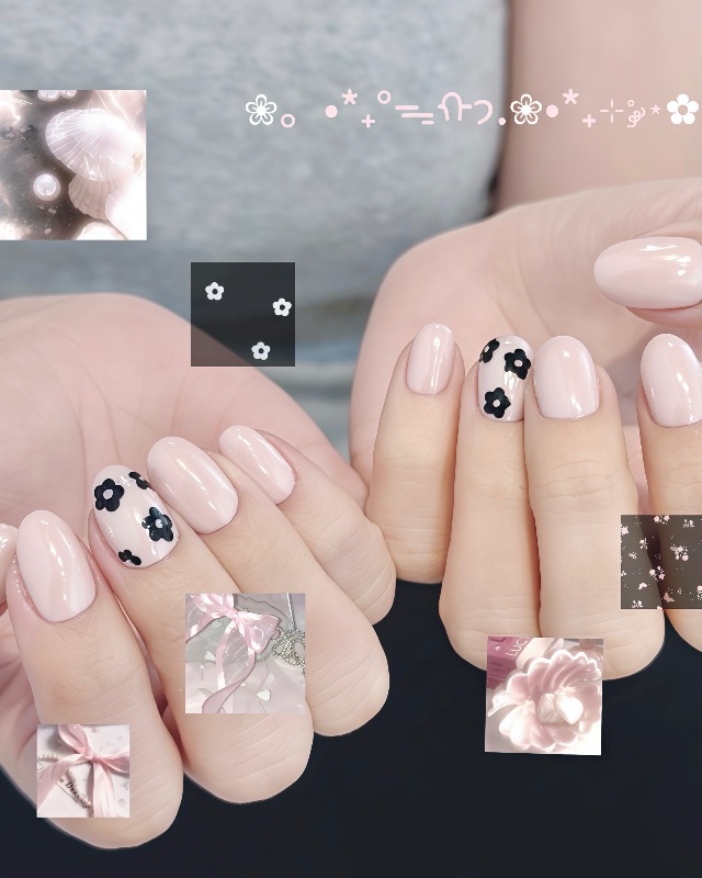 少女五瓣小花🌸，美甲作品照片 3