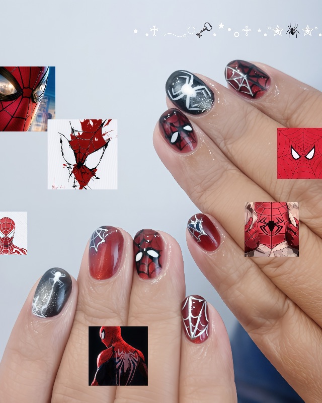 城市英雄蜘蛛人🕷️，美甲作品照片 2