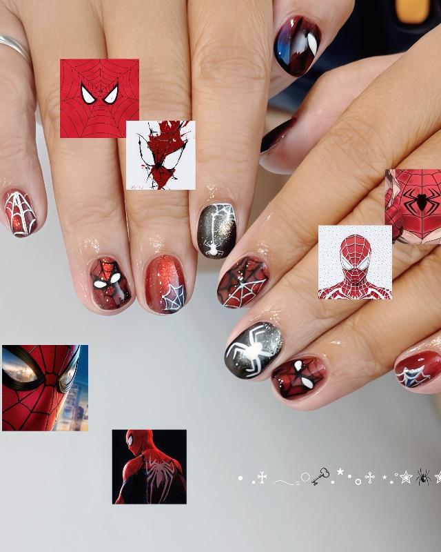 城市英雄蜘蛛人🕷️,美甲作品