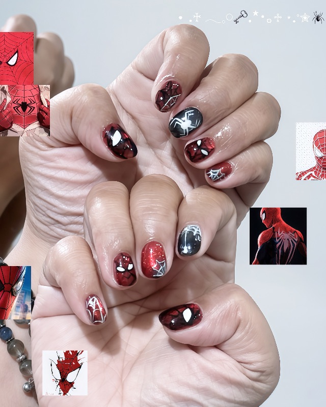 城市英雄蜘蛛人🕷️，美甲作品照片 4