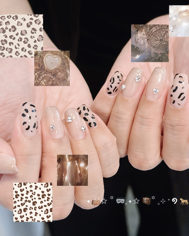 鑽石小獵豹🐆💎，美甲作品照片 4