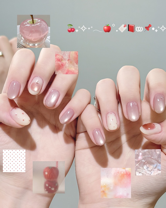 氣泡水紅蘋果🧃🍎，美甲作品照片 2