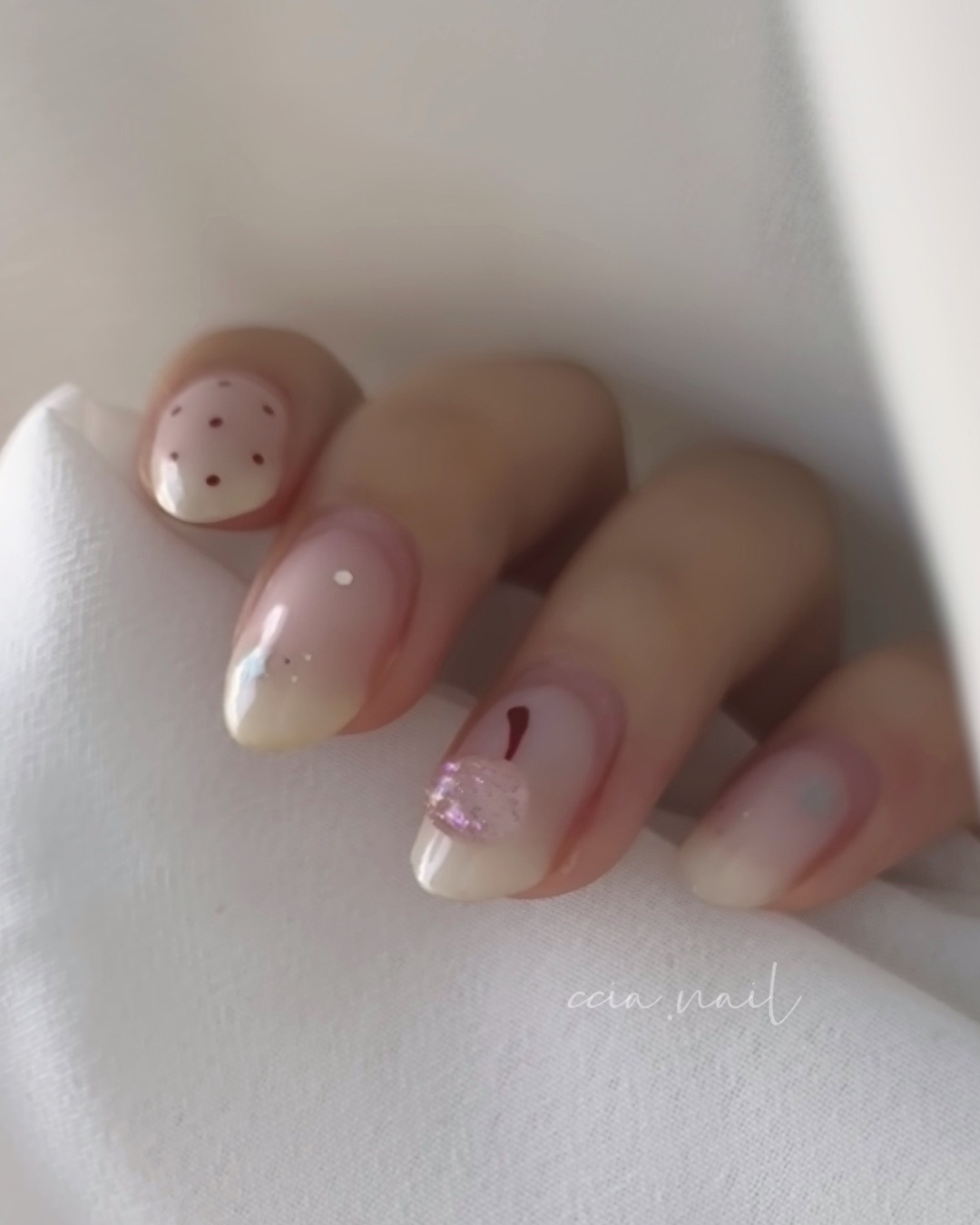 清透蘋果，美甲作品