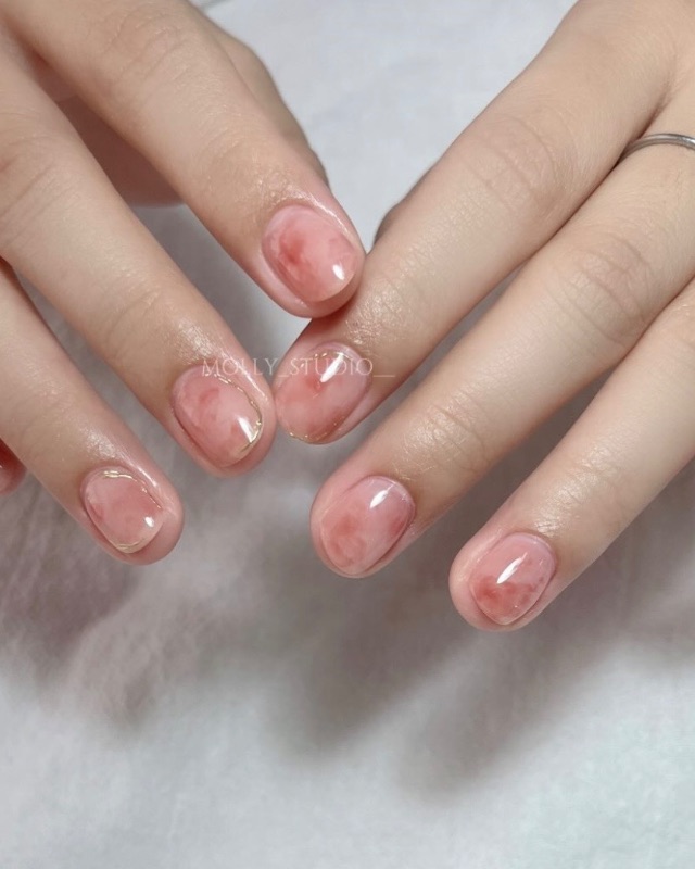 玫瑰微醺,美甲作品