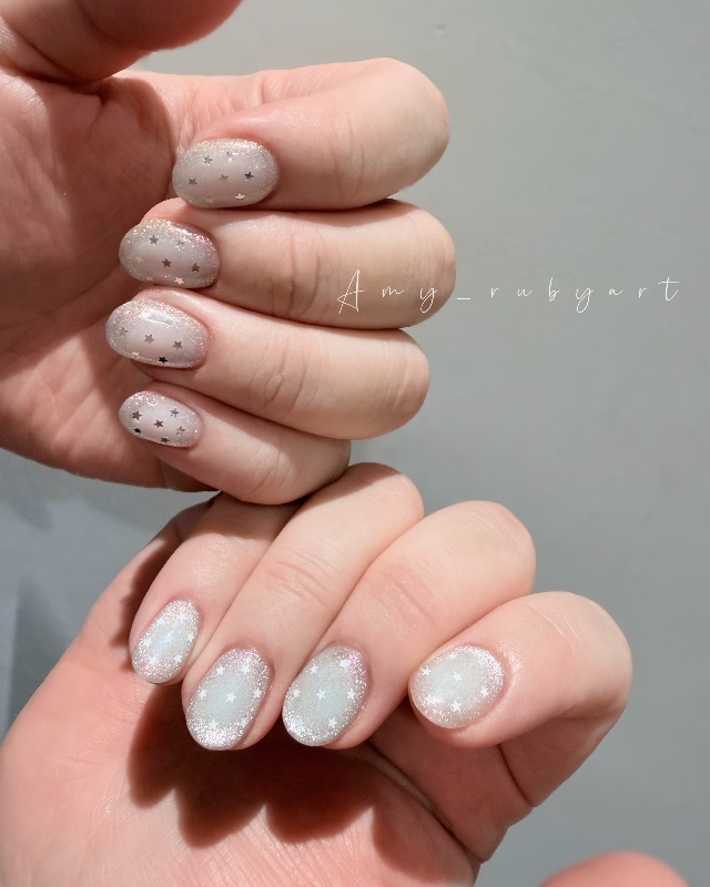 銀河腮紅貓眼👀，美甲作品