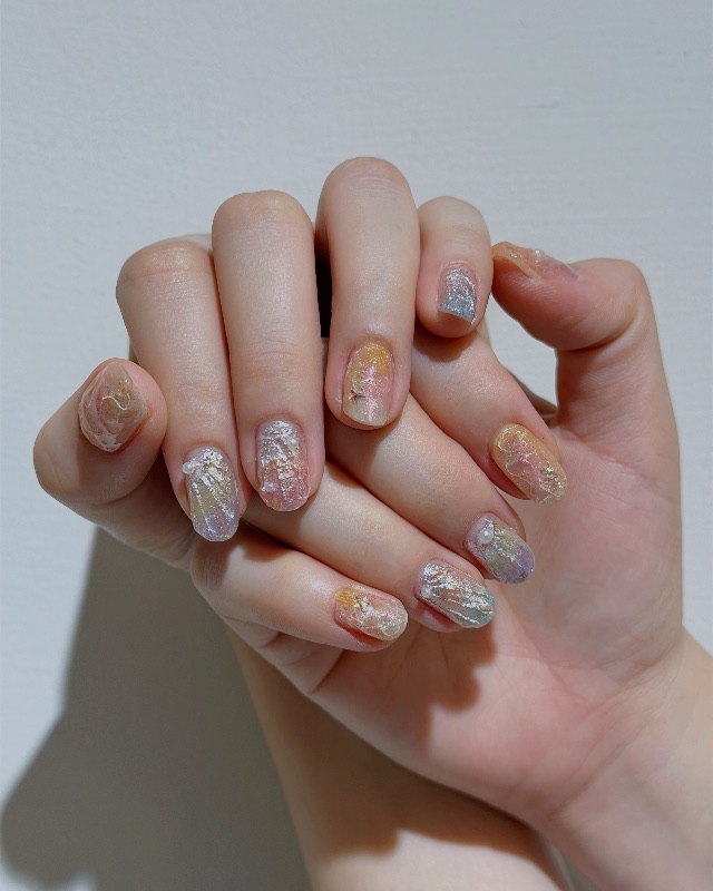 琉璃貝語，美甲作品