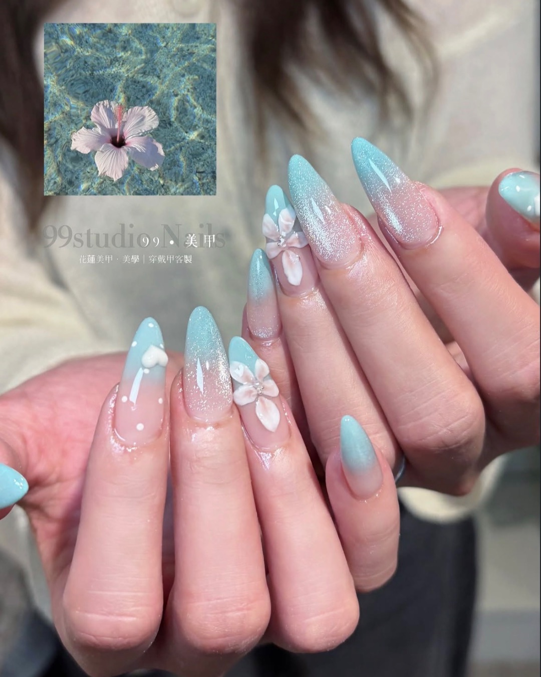 夏日 雕花，美甲作品