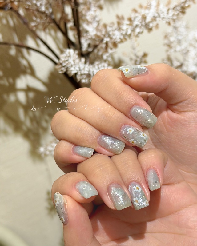 ㅣ晨霧雛菊🌼🌫️，美甲作品