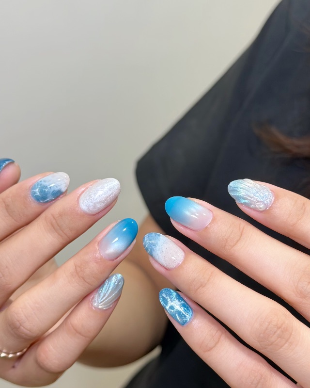 夏日海洋，美甲作品