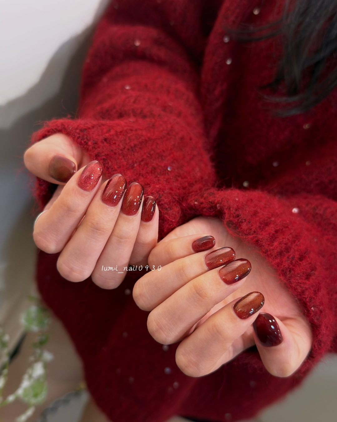 熱紅酒微醺，美甲作品