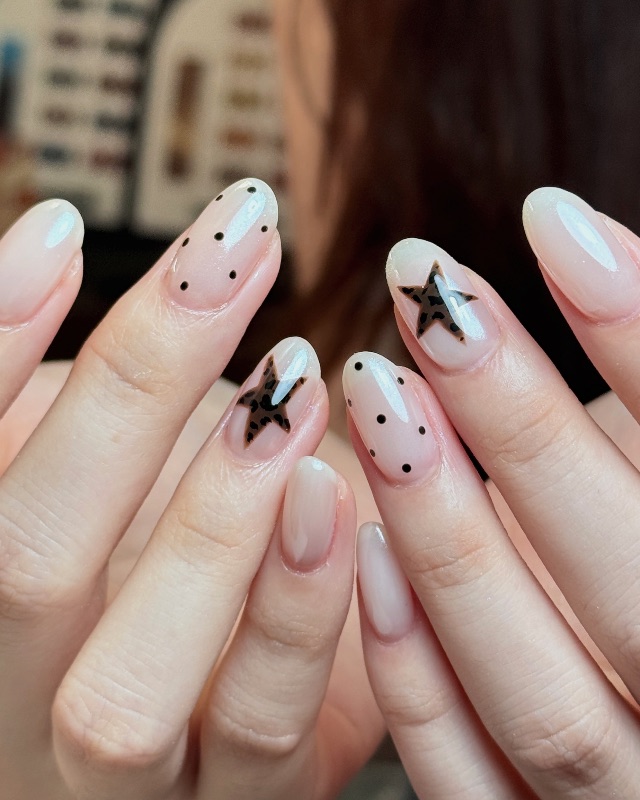 海莉+波點+豹紋星星，美甲作品