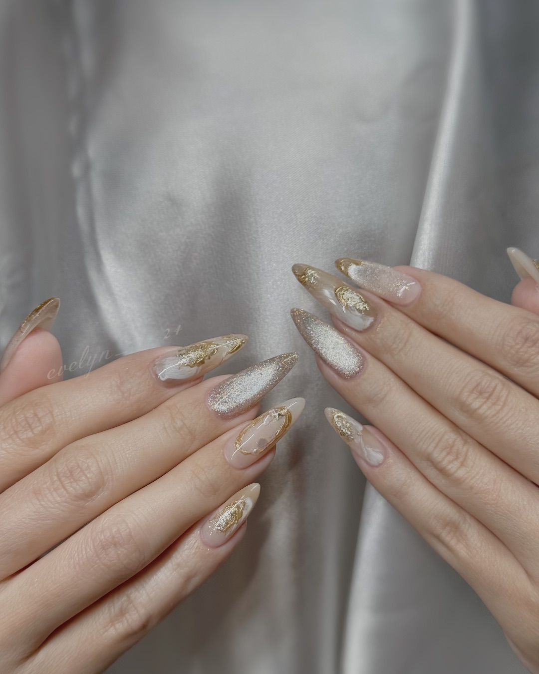 碎金老錢，美甲作品