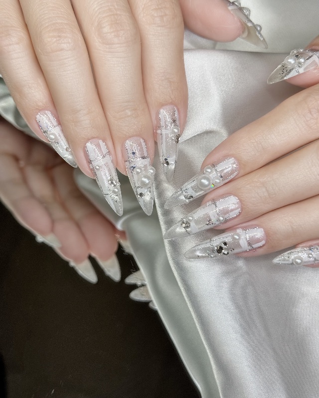 珍珠Ins風，美甲作品