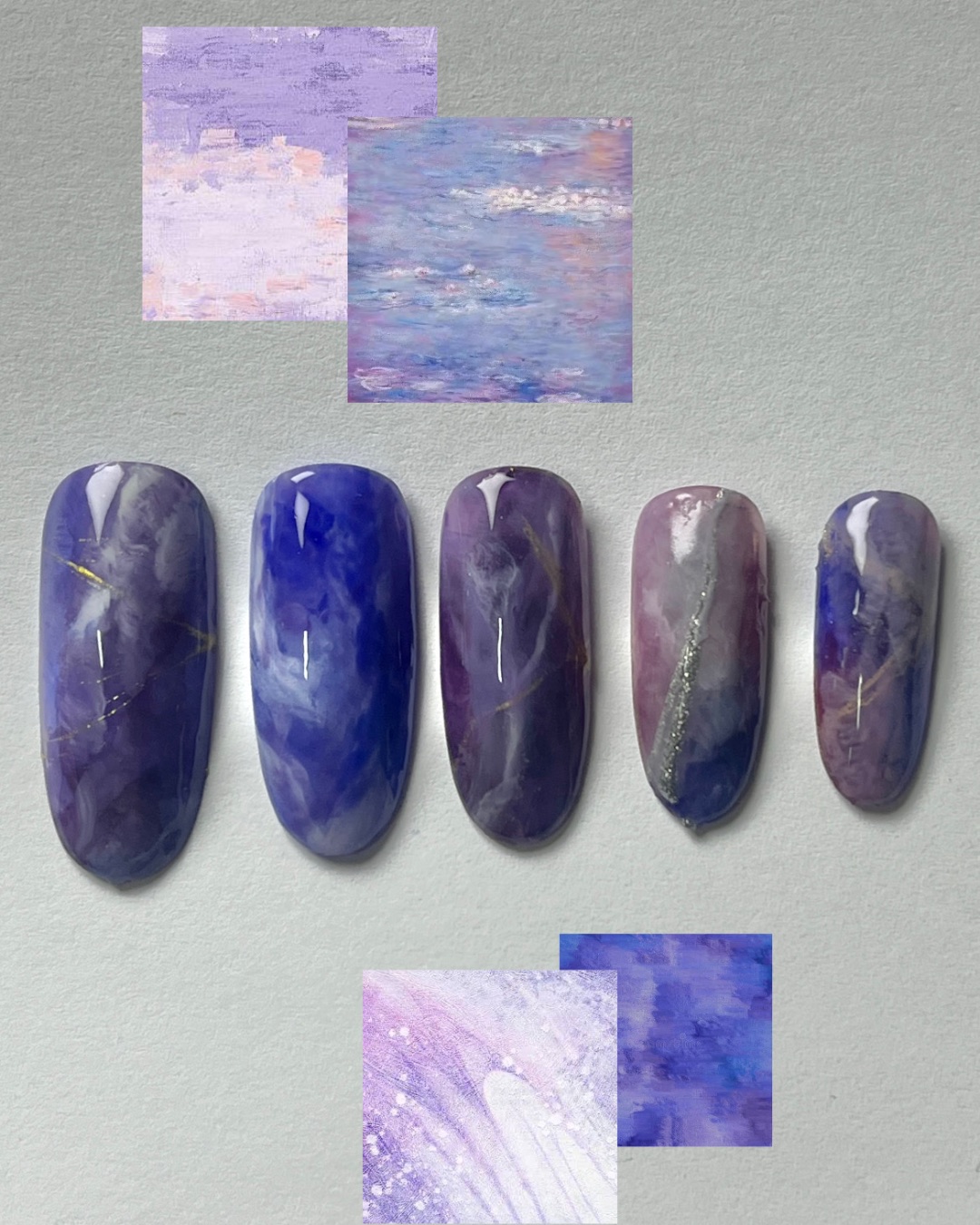 夢幻暈染，美甲作品