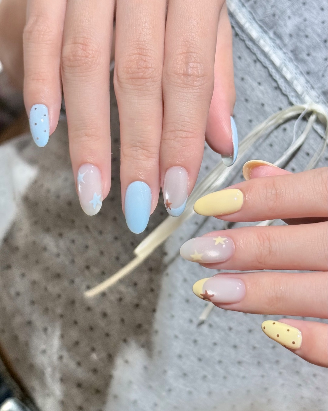 多巴胺法式美甲，美甲作品