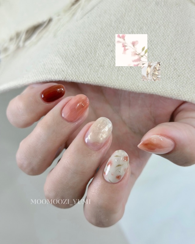 Yumi_蜜糖花茶,美甲作品