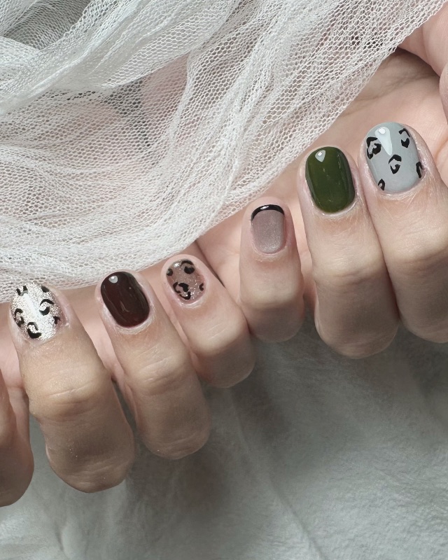 豹紋，美甲作品