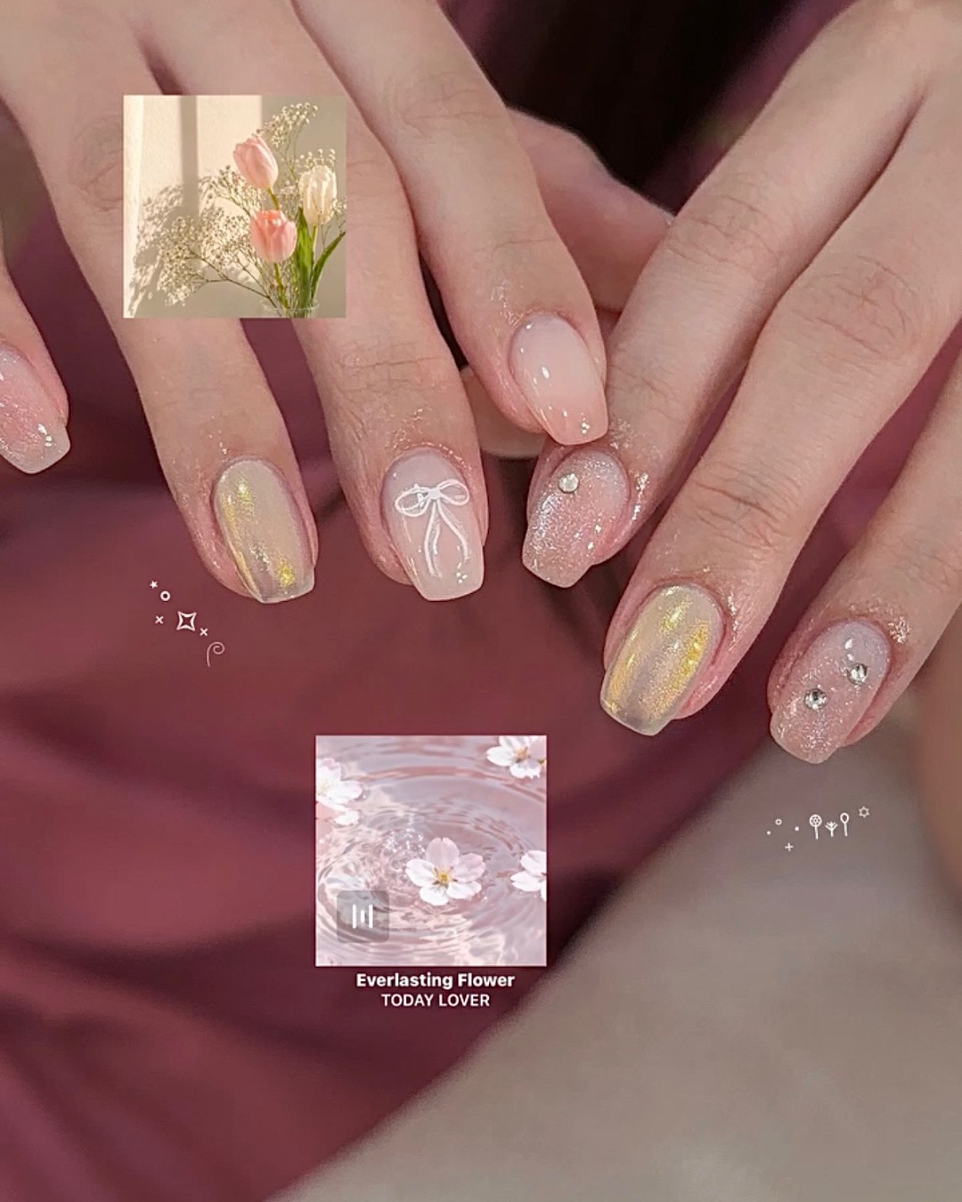 漸層金光造型，美甲作品