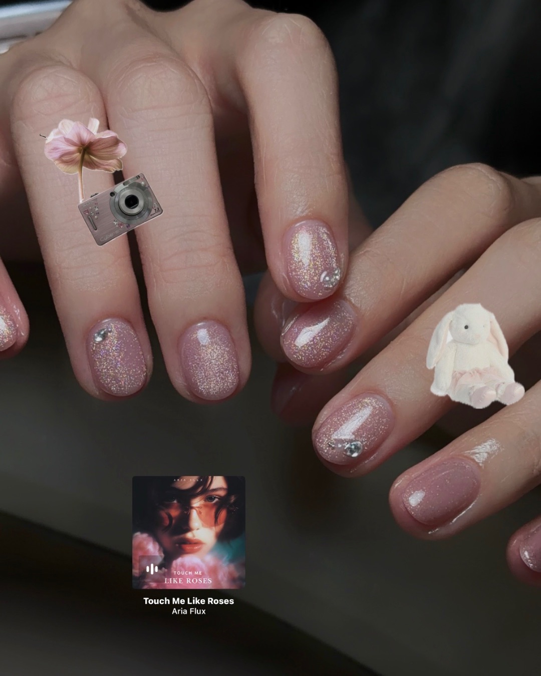 BlingBling 粉色細閃💖，美甲作品