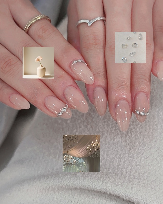 環環甲貼鑽💍，美甲作品
