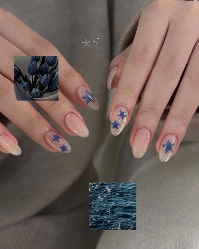 藍星星貓眼 🧊◞ 🫧✩，美甲作品
