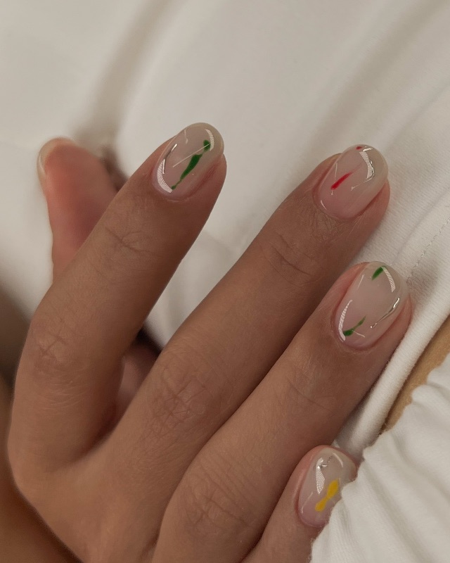 💛❤️💚，美甲作品照片 2