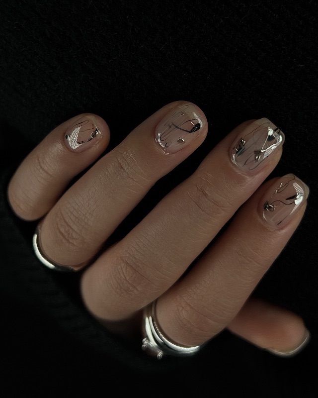 🖤🩶，美甲作品照片 2