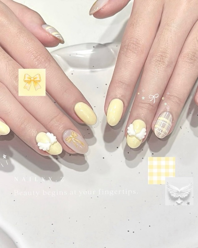 雞蛋黃天使,美甲作品