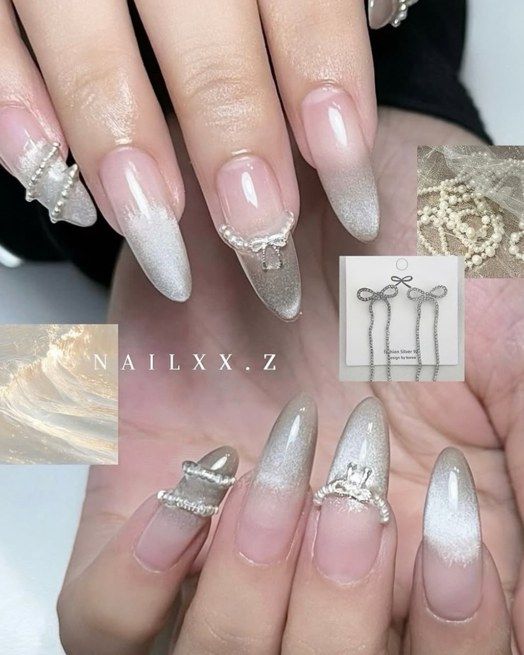 貓眼法式💍，美甲作品